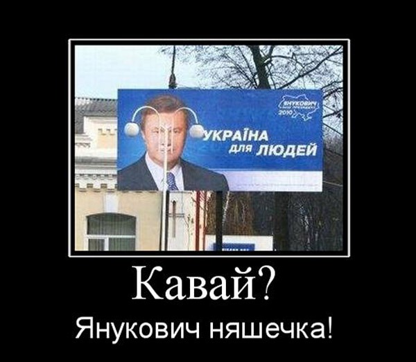 Демотиватор: Кавай? Янукович няшечка!