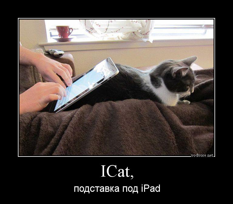 Демотиватор: ICat, подставка под iPad