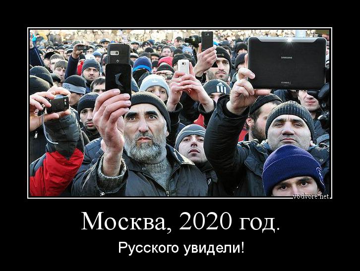 Демотиватор: Москва, 2020 год. Русского увидели!