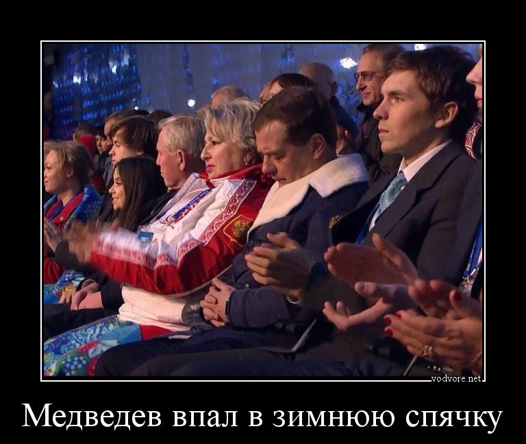 Демотиватор: Медведев впал в зимнюю спячку 
