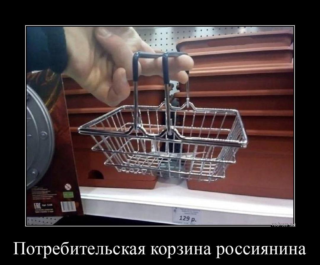 Демотиватор: Потребительская корзина россиянина 